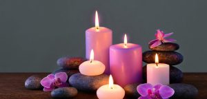 Relaxing Spa Stones + Burning Candles at Beauty Salon Leeds